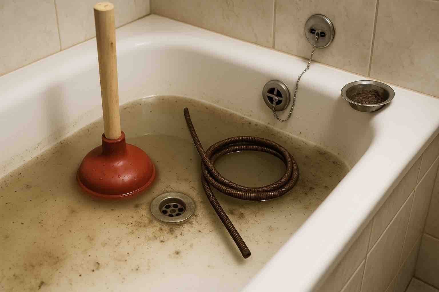 Badewanne verstopft: Was tun?