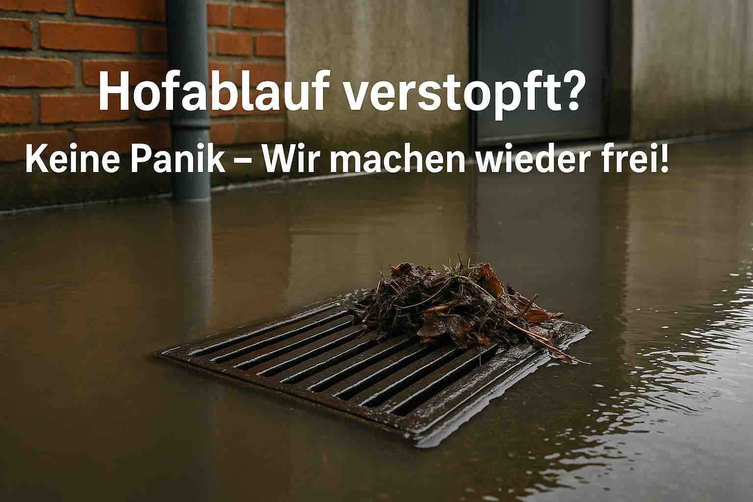 Hofablauf verstopft? Reinigung der Hofabläufe