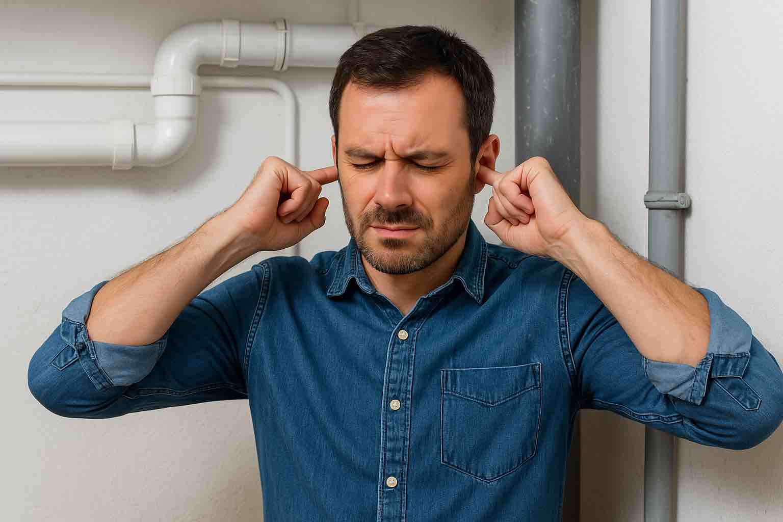 Baustoffe verstopfen den Abfluss bei der Renovierung