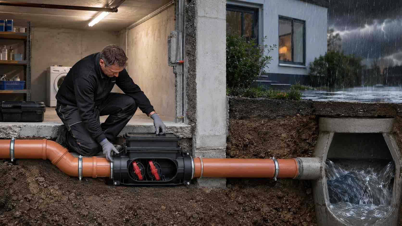 Rückstauklappe im Kanal nachrüsten – Schutz vor Rückstau